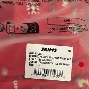 SKIMS Cranberry Deer Print Pajama Set